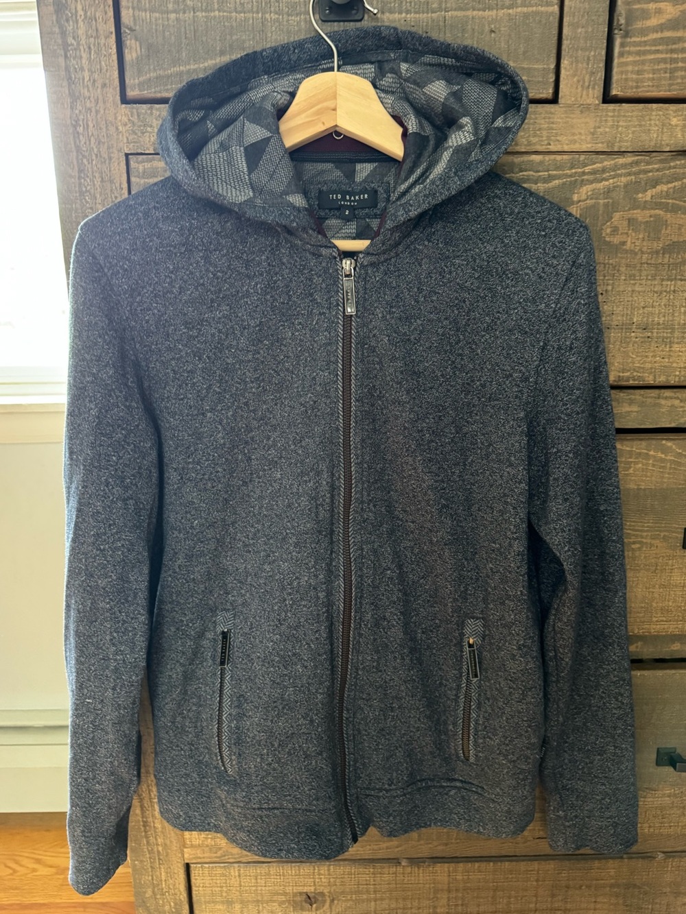Ted Baker London Hooded Sweatshirt Jacket Men’s Size 2 (Medium)